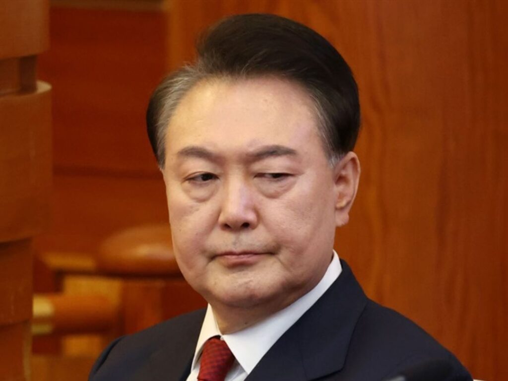 헌법재판소 탄핵심판 변론에 출석한 윤석열. 2025. 2. 13. 사진제공=오마이뉴스